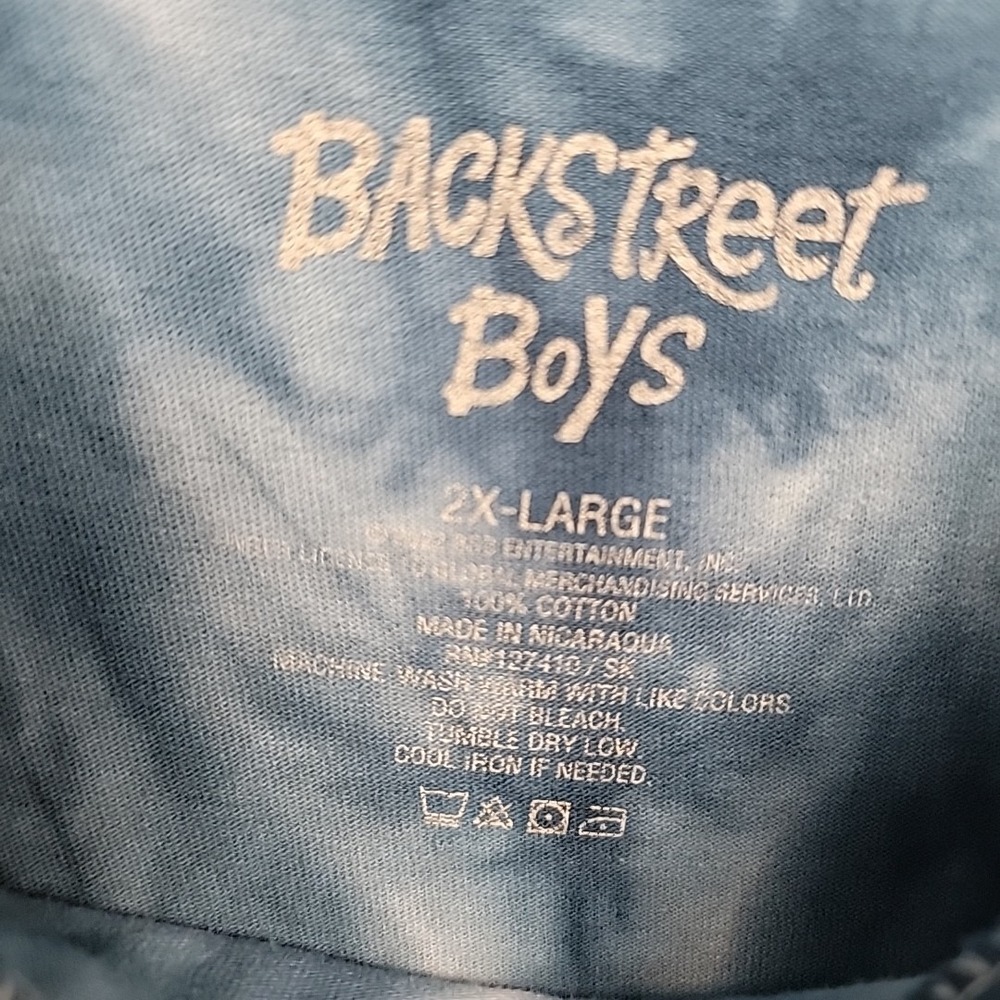 BACKSTREET BOYS T-Shirt Mens Large Graphic Tee Blue Tie Dye Retro All Cotton BSB - Picture 3 of 8